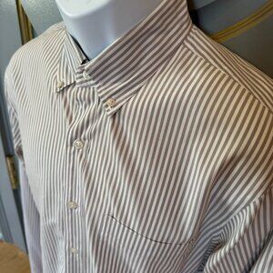 J. Crew Button Down Gray Striped Shirt Size M